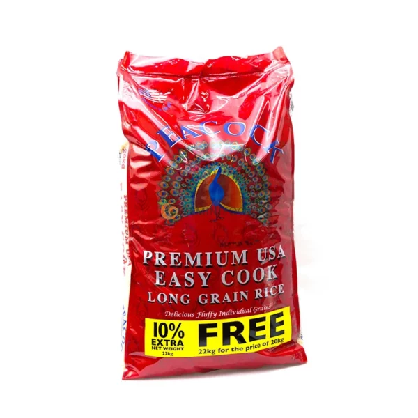 Peacock Easy Cook Long Grain Rice 20kg